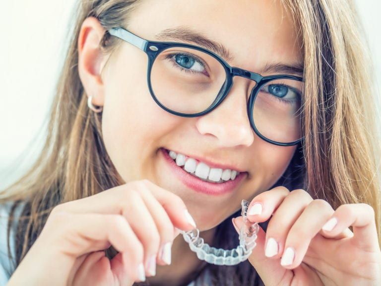 Girl with Invisalign